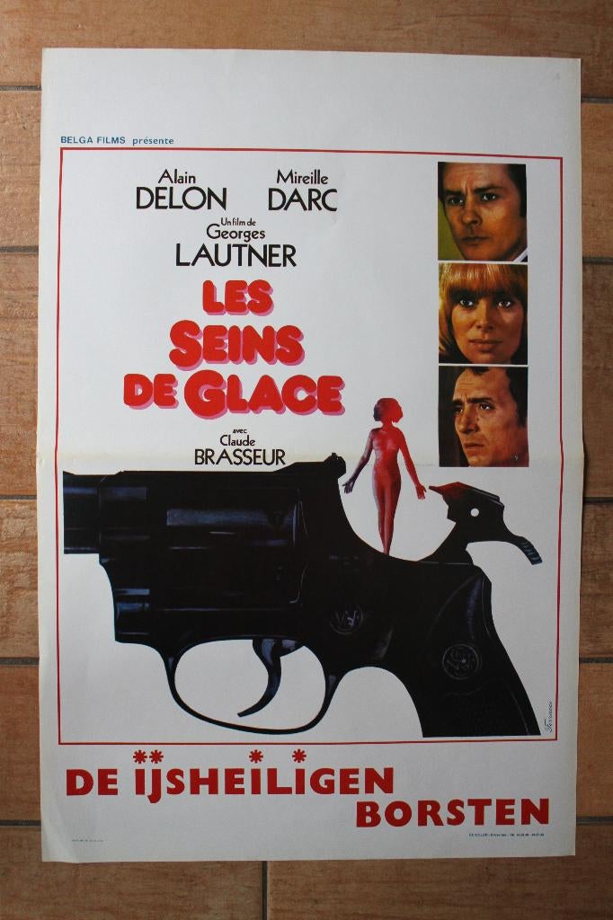 filmaffiche Alain Delon les seins de glace filmposter, Enlèvement ou Envoi, Rectangulaire vertical, A1 jusqu'à A3, Comme neuf