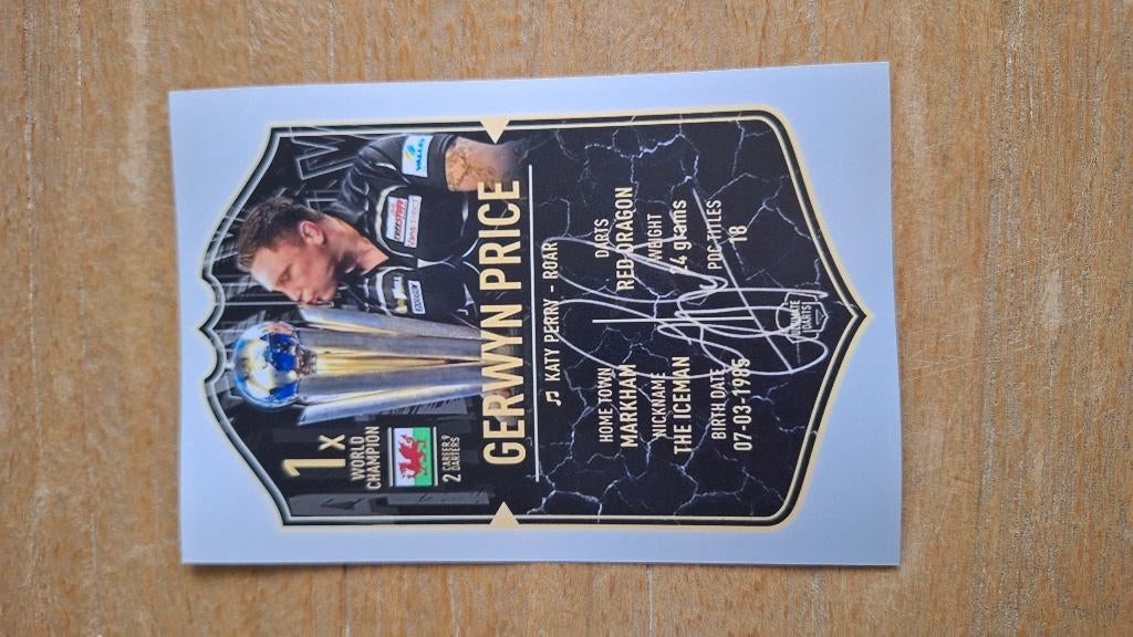 Foto Gerwyn Price met handtekening (print) #4 Darts, Sport en Fitness, Darts, Verzenden, Nieuw, Overige typen