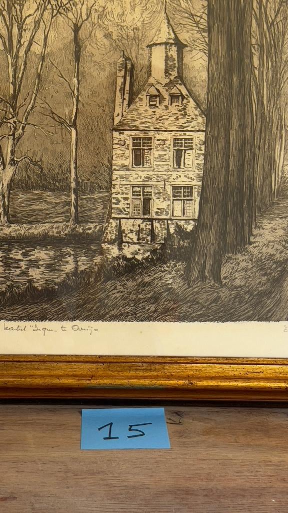 Louis Rigaux (1887-1954)  gravure Pavillon de chasse d'Isque, Enlèvement