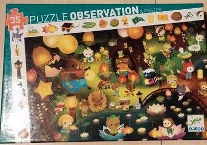 Observatie puzzel Djeco, Ophalen, 10 tot 50 stukjes, Zo goed als nieuw, 2 tot 4 jaar