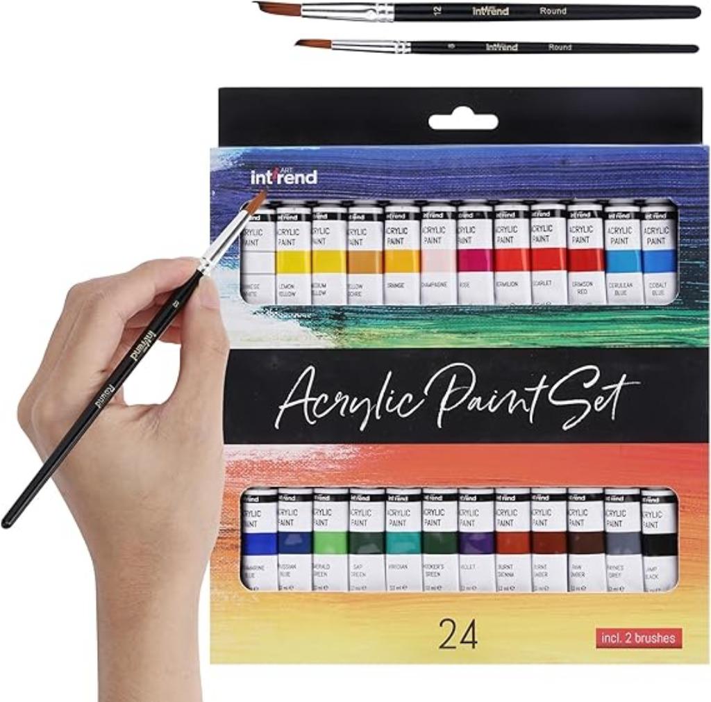 Set de peinture acrylique | 24 peintures imperméables | 12, Hobby & Loisirs créatifs, Peinture, Neuf, -, Int!rend, Envoi