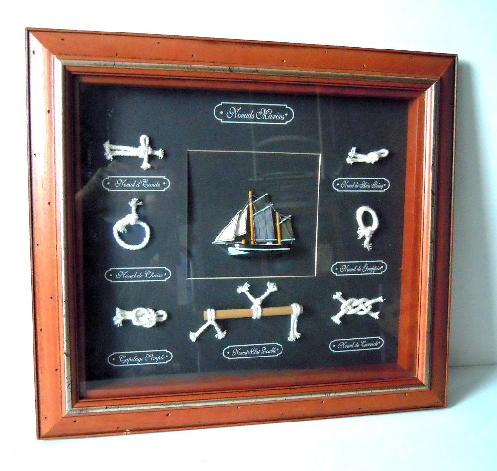 Vitrinekader met marine knopen, Ophalen of Verzenden, Zo goed als nieuw