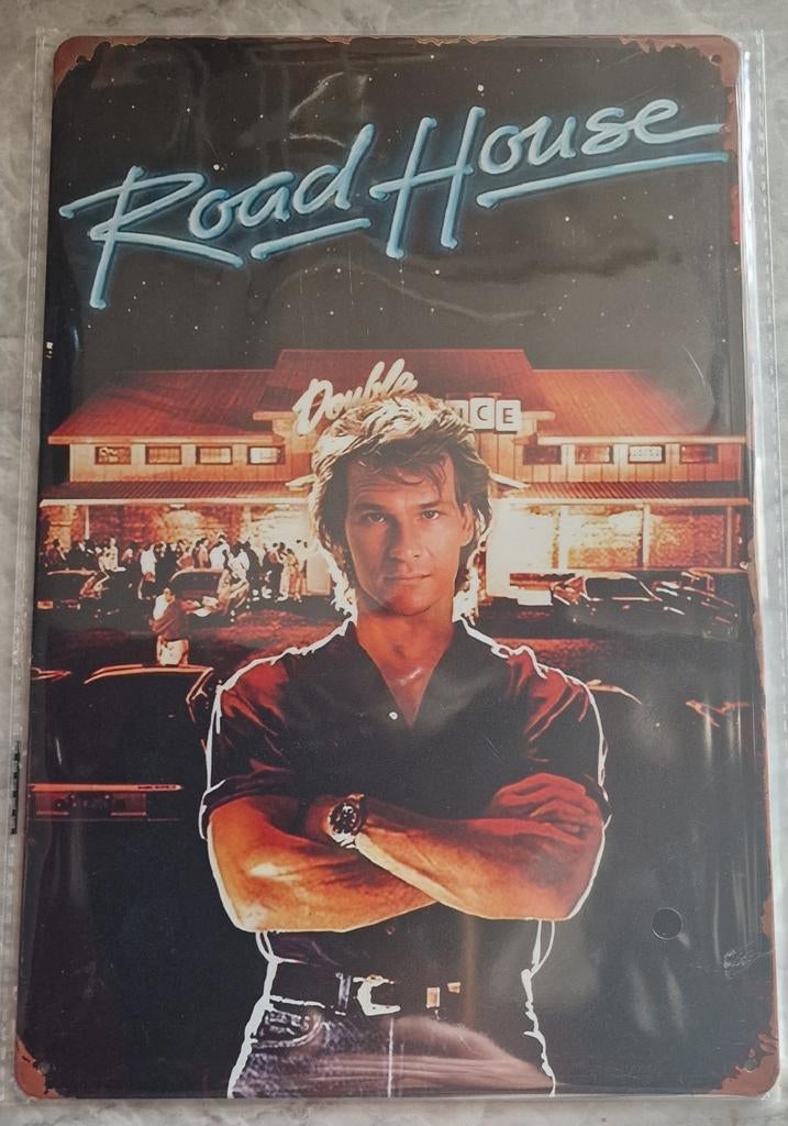 Plaque Métal 30 x 20 cm Patrick Swayze Road House, Maison & Meubles, Enlèvement ou Envoi