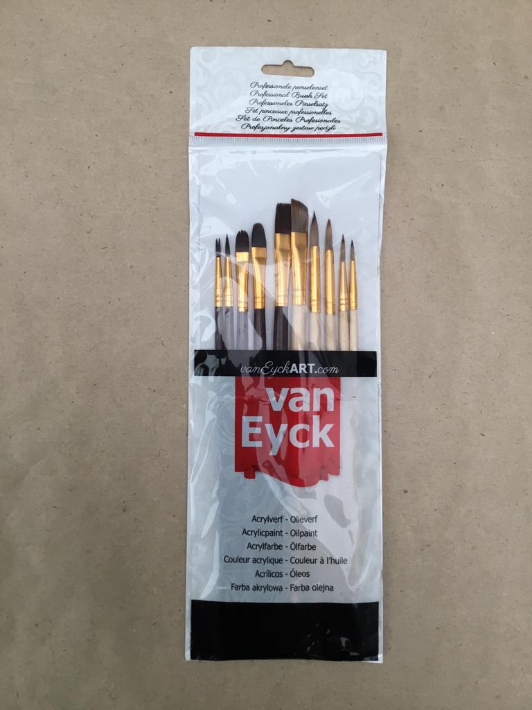 Set de 10 pinceaux Van Eyck pour peinture acrylique et huile, Hobby & Loisirs créatifs, Peinture, Enlèvement ou Envoi, Neuf, Pinceau ou Brosse
