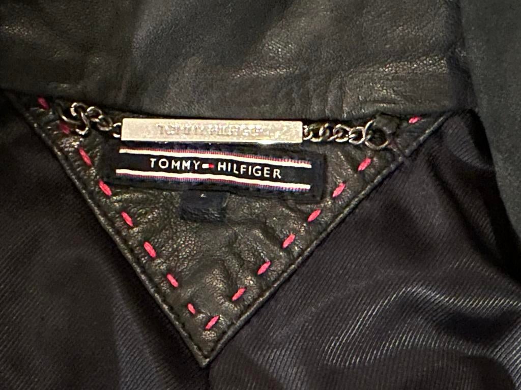 Veste en cuir noire New Tommy Hilfiger, Tommy hilfiger, Enlèvement ou Envoi, Noir, Taille 42/44 (L)