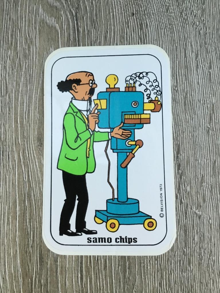 Kuifje sticker Samo Chips 2, Collections, Envoi, Bande dessinée ou Dessin animé
