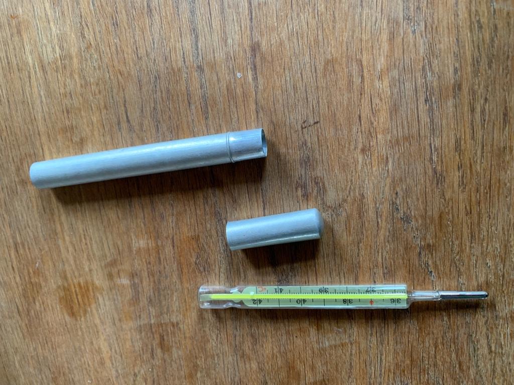 Artex Thermomètre ancien métal dans étui métal vintage, Envoi