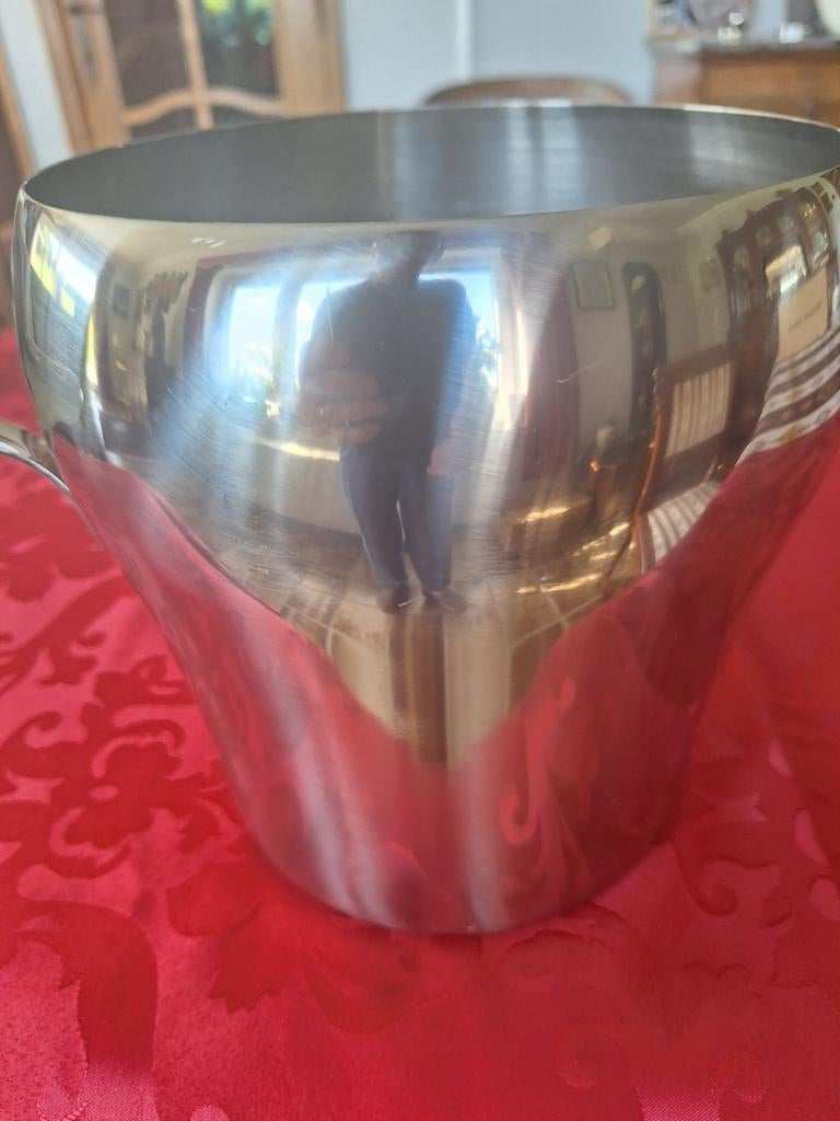 Seau  à champagne en acier inoxydable, hauteur 20 cm, Comme neuf, Enlèvement, Autres types, Autres matériaux
