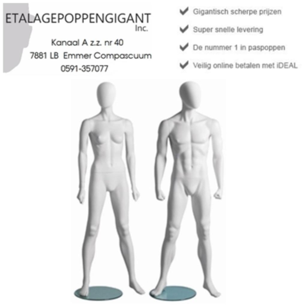 Etalagepoppen / Mannequins met Egg Hoofd Sport Fitness EPG, Wit, Overige typen, Nieuw, Ophalen of Verzenden