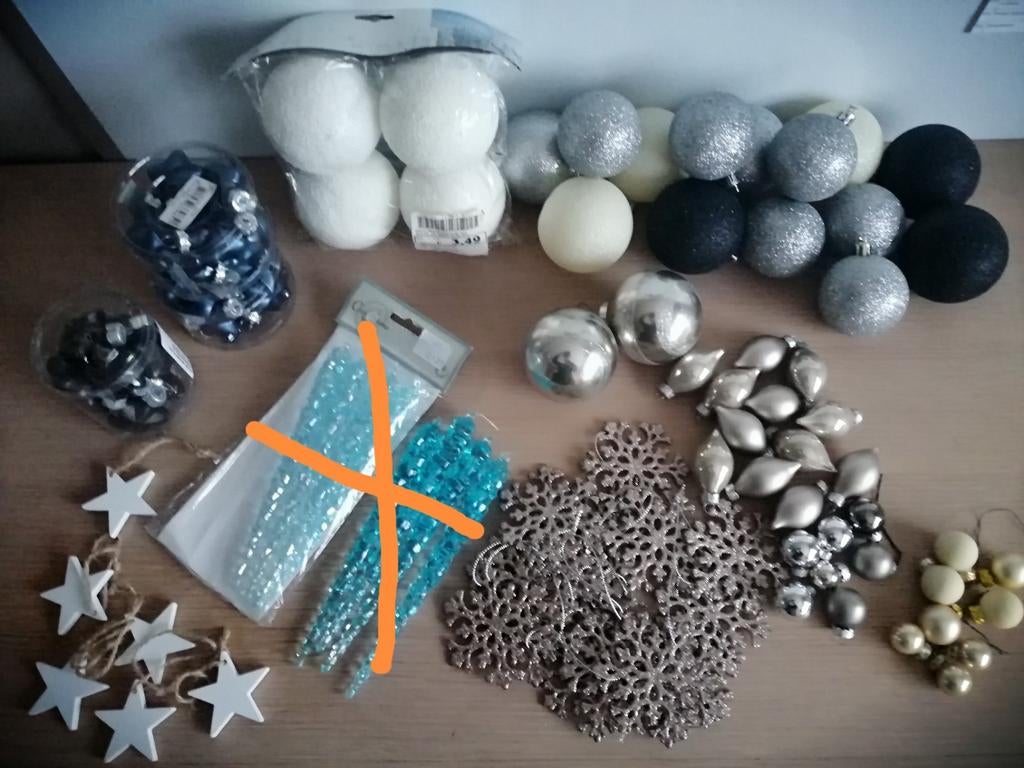 verschillende kerstdecoratie wit, blauw, zilver, zwart,..., Divers, Noël, Neuf, Enlèvement ou Envoi