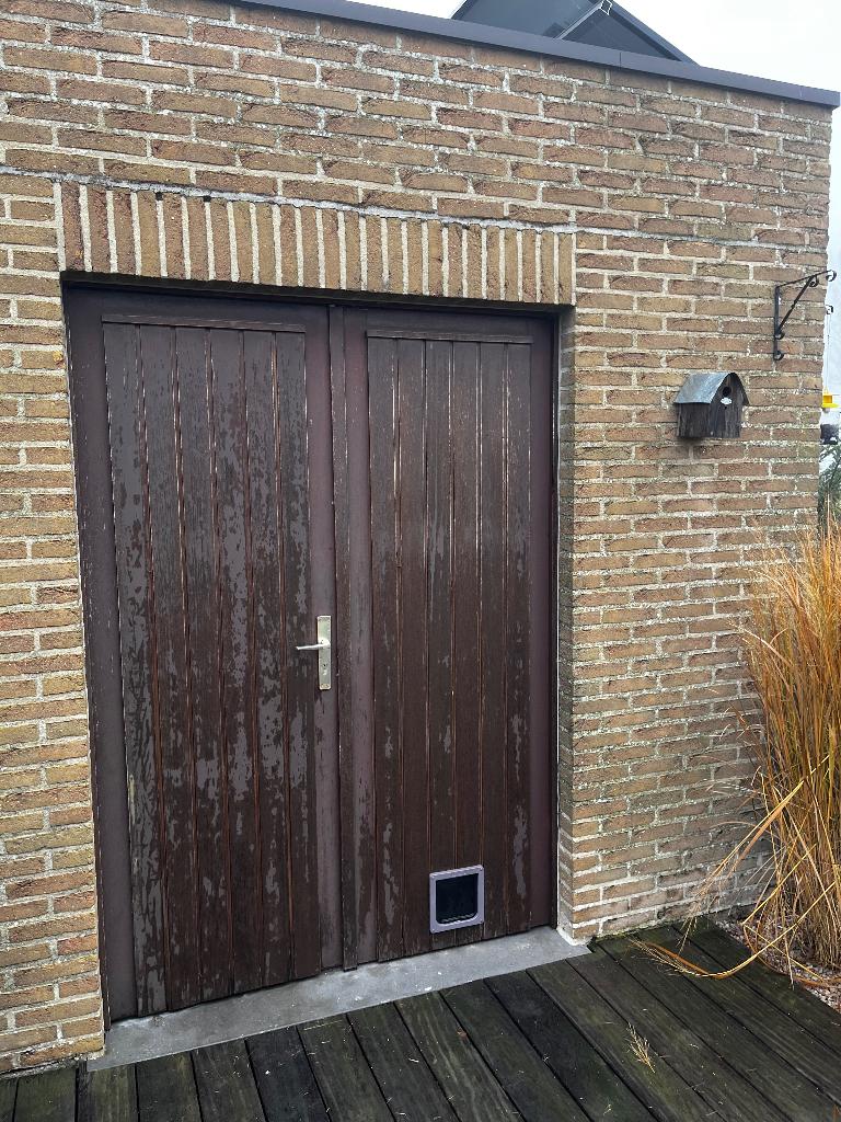 dubbele deur en vast raam, Doe-het-zelf en Bouw, Ophalen, Gebruikt, 120 cm of meer, Buitendeur