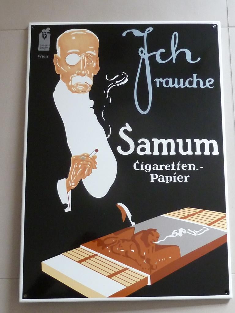 plaque en émail, panneau publicitaire, tabac, mancave, rétro, Collections, Enlèvement ou Envoi, Panneau publicitaire