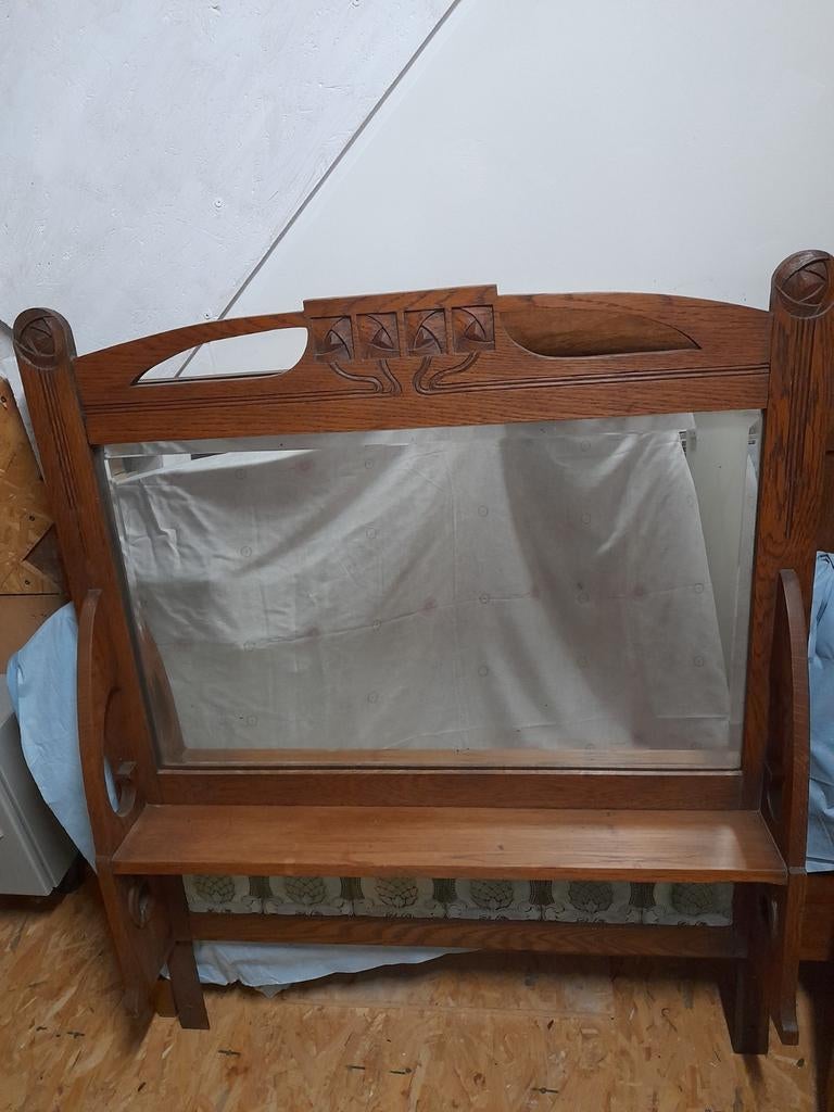 Antieke spiegel, Antiek en Kunst, Ophalen, 100 tot 150 cm, 100 tot 150 cm