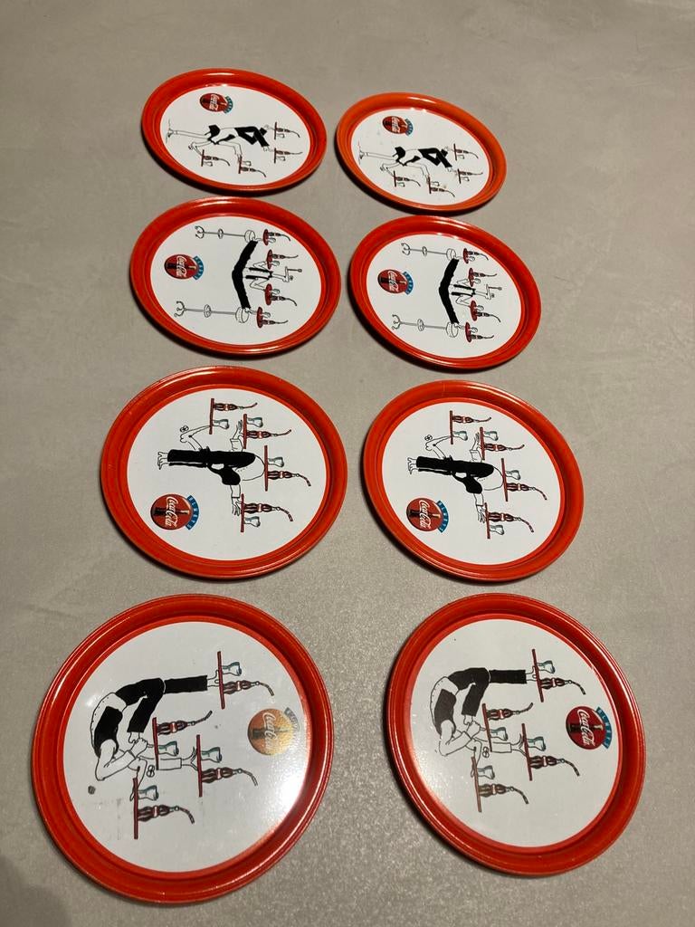 8 sous-verres Coca-Cola vintage Italie - sous-verres, Collections, Enlèvement ou Envoi, Comme neuf