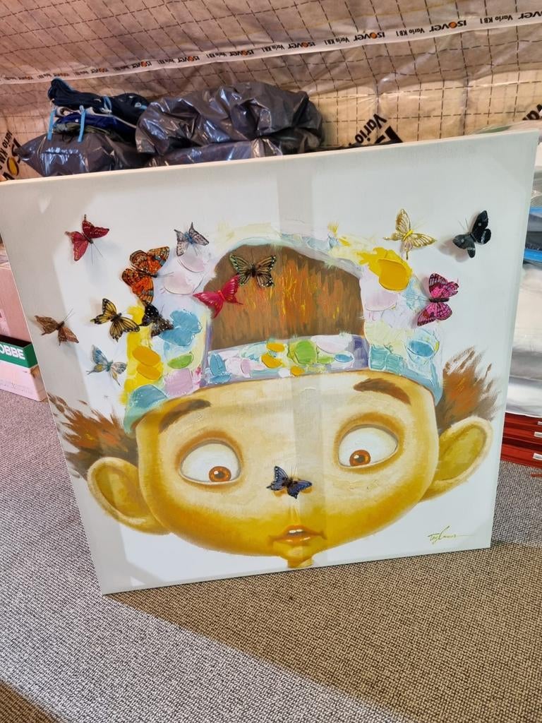 Canvas "Touched Boy with Butterflies" , Enfants & Bébés, Chambre d'enfant | Aménagement & Décoration, Enlèvement