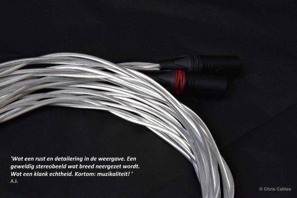 'The Crystal Clear XLR' audiophile interlink van ChrisCables, Audio, Tv en Foto, Audiokabels en Televisiekabels, Nieuw, Interlink-kabel