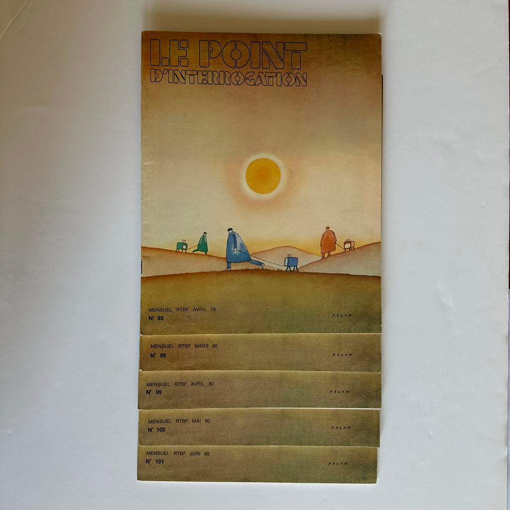 Folon : illustration « Le point d’interrogation » 1979-1980, Collections, Enlèvement ou Envoi, 1960 à 1980, Journal ou Magazine