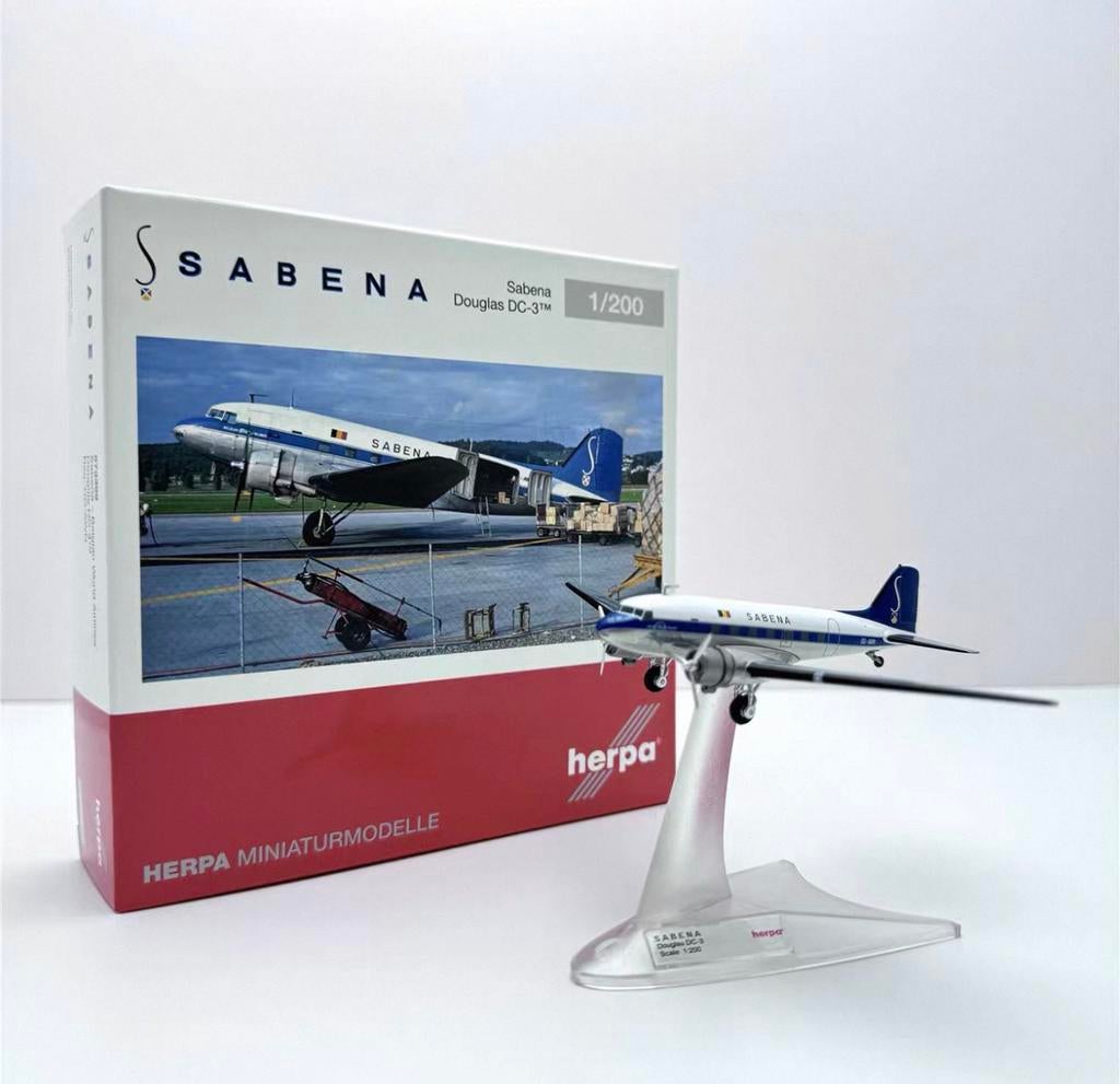 Herpa 1/200 DC3 Sabena, Enlèvement ou Envoi, Comme neuf