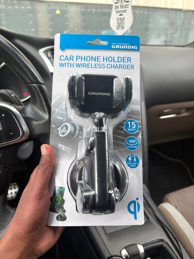 Support téléphone voiture charge sans fil 15W Grundig neuf, Envoi, Neuf