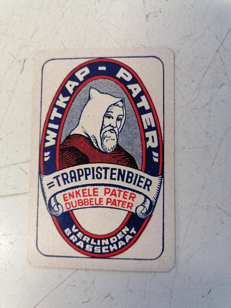 Wit kap pater brasschaat speelkaart, Ophalen of Verzenden