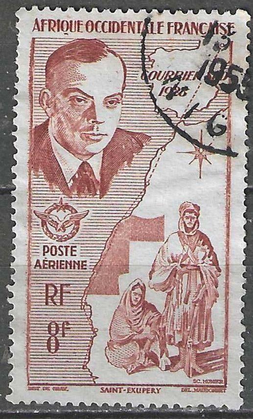 Frans-Occidentaal-Afrika 1947 - Yvert 11PA - Exupery (ST), Postzegels en Munten, Postzegels | Afrika, Verzenden, Gestempeld