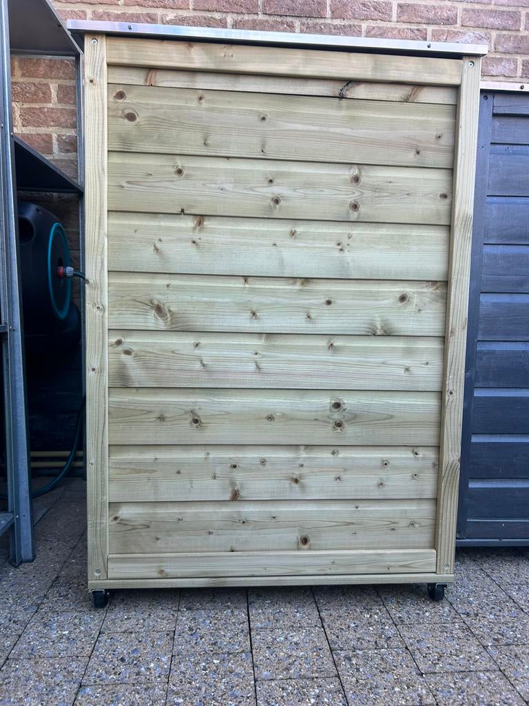 Lutrabox afvalcontainerkast - reeds gemonteerd - 76x76x116cm, Jardin & Terrasse, Stockage & Armoires de jardin, Neuf, Stockage de conteneurs