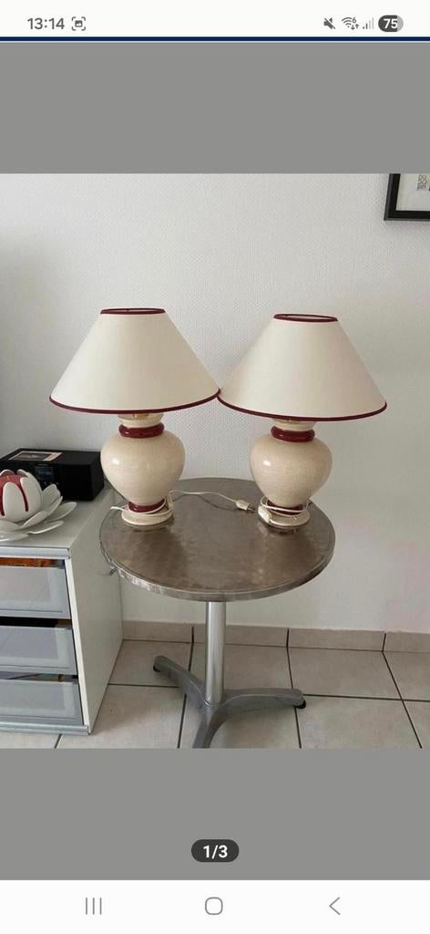 2 abats jour en porcelaine - état impeccable, Enlèvement