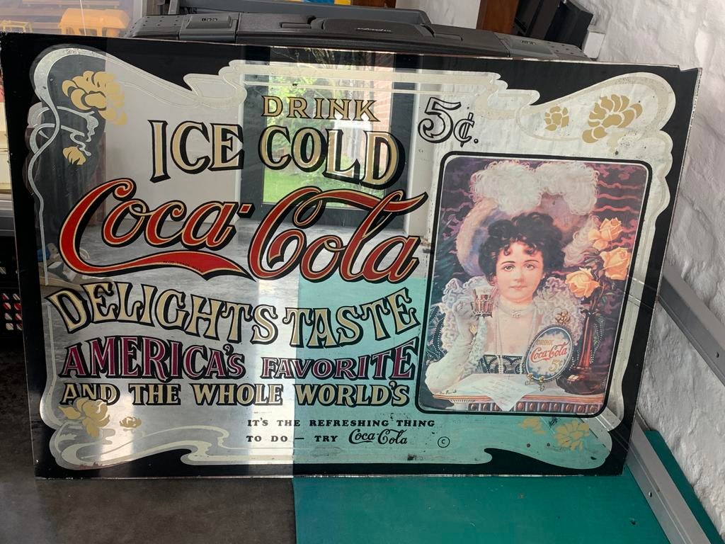 Vintage coca cola spiegel zonder kader, Huis en Inrichting, Woonaccessoires | Spiegels, Ophalen