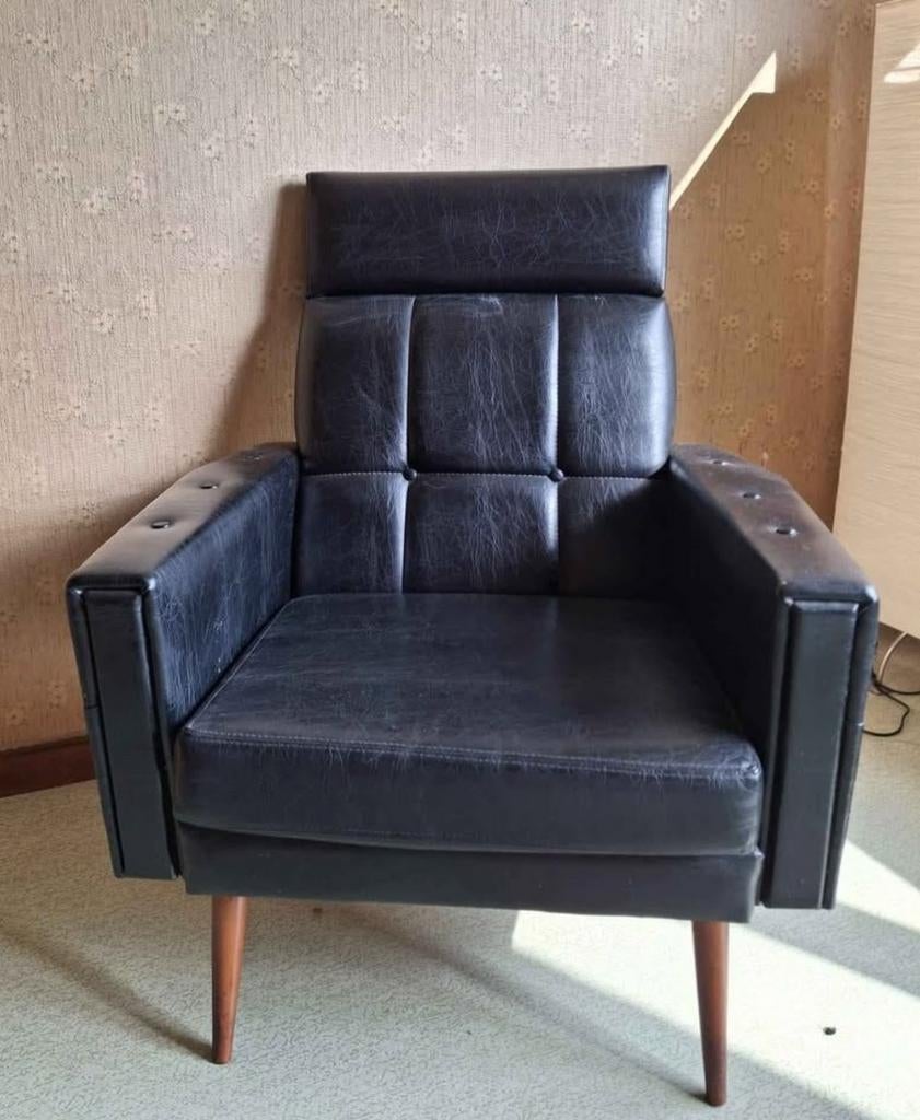 Fauteuil vintage noir des années 1960, Enlèvement