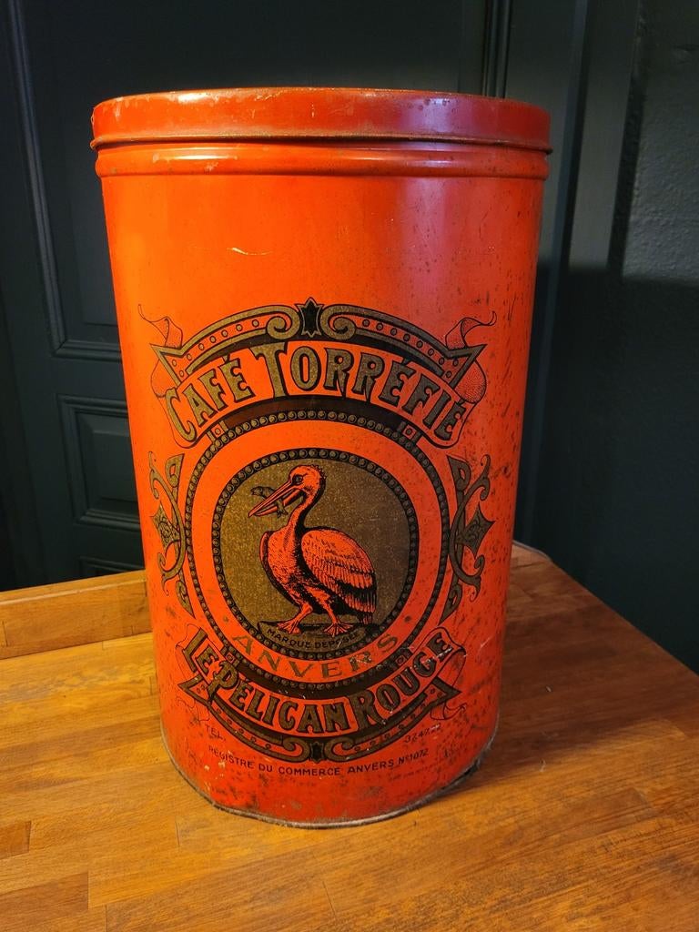 Oude XXL-doos Le Pelican Rouge fr/nl, Verzamelen, Blikken, Ophalen of Verzenden