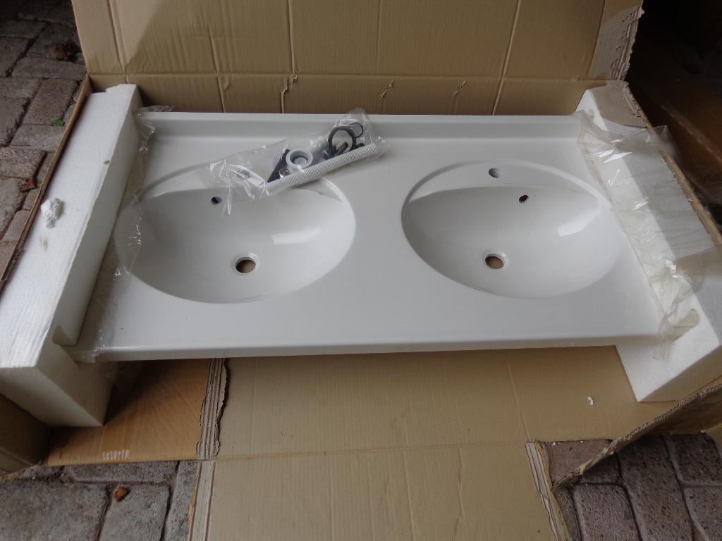 dubbele wastafel ceramic, Ophalen, Nieuw, Steen, Wastafel