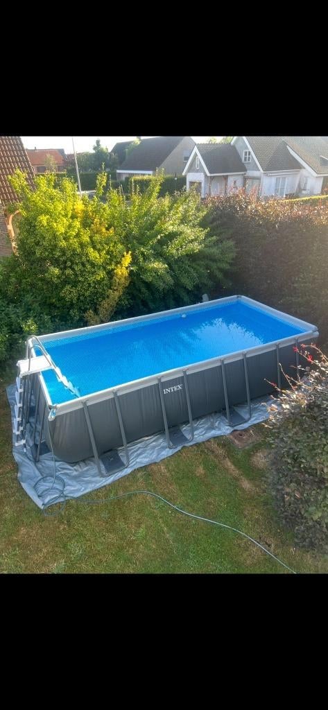 XTR intex opbouwzwembad 5.5x3 meter + warmtepomp 7kW, 200 tot 300 cm, Zo goed als nieuw, Rechthoekig, Ophalen