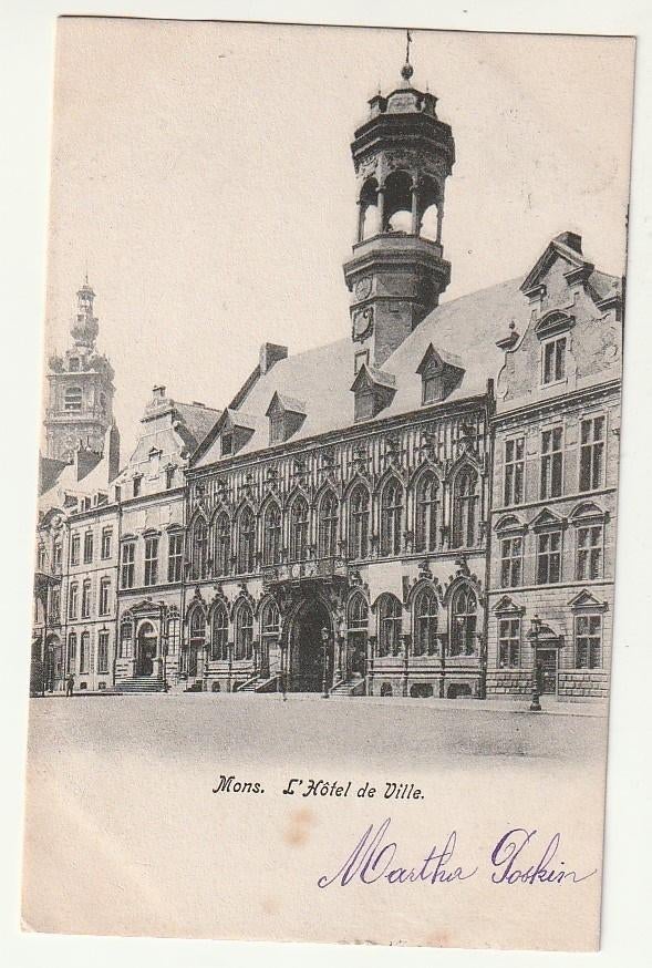 Mons l'Hôtel de Ville (1904), Verzenden, Voor 1920, Gelopen, Henegouwen