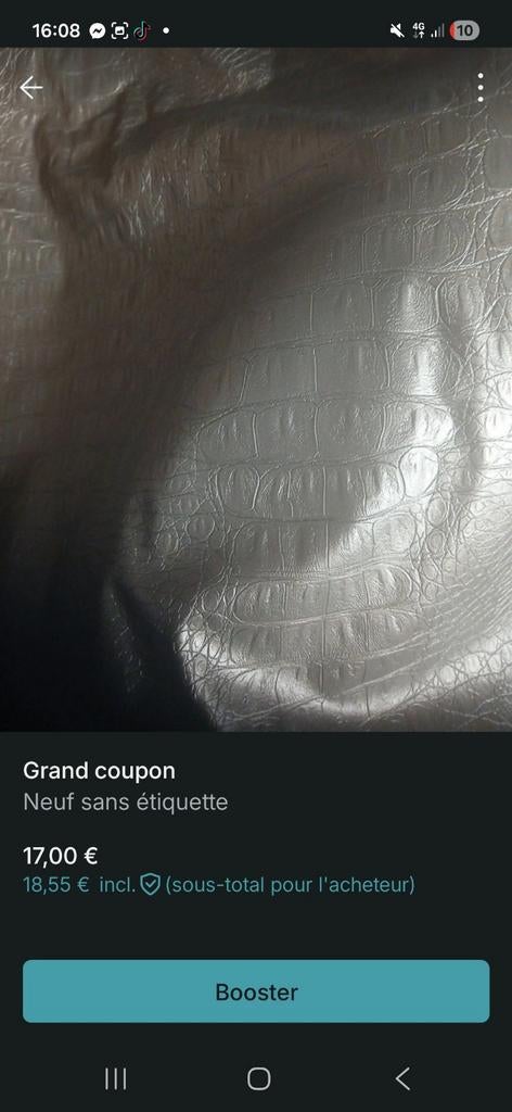 Tissus simili cuir, Hobby & Loisirs créatifs, Tissus & Chiffons, Comme neuf, Cuir ou Similicuir, 200 cm ou plus, 120 cm ou plus