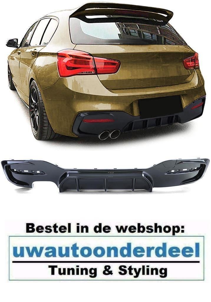 Diffuser Glans Zwart Dubbele Uitlaat Links Voor Bmw 1 Serie, Verzenden