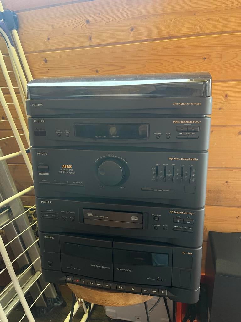 Stereo toren set Philips AS455 nette staat met plaatspeler, Enlèvement, Haut-parleurs, Philips