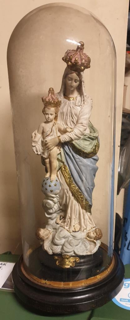Maria en kind onder glazen stolp ongeveer 40 cm hoog, Ophalen of Verzenden