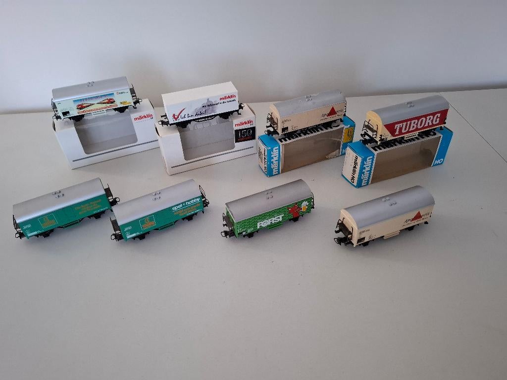 Marklin H0 diverse koel en reclame wagens 8x, Wisselstroom, Gebruikt, Wagon, Ophalen of Verzenden
