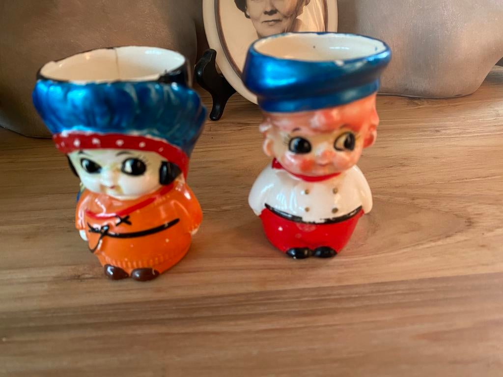 Authentiek setje eierdopjes, Ophalen of Verzenden