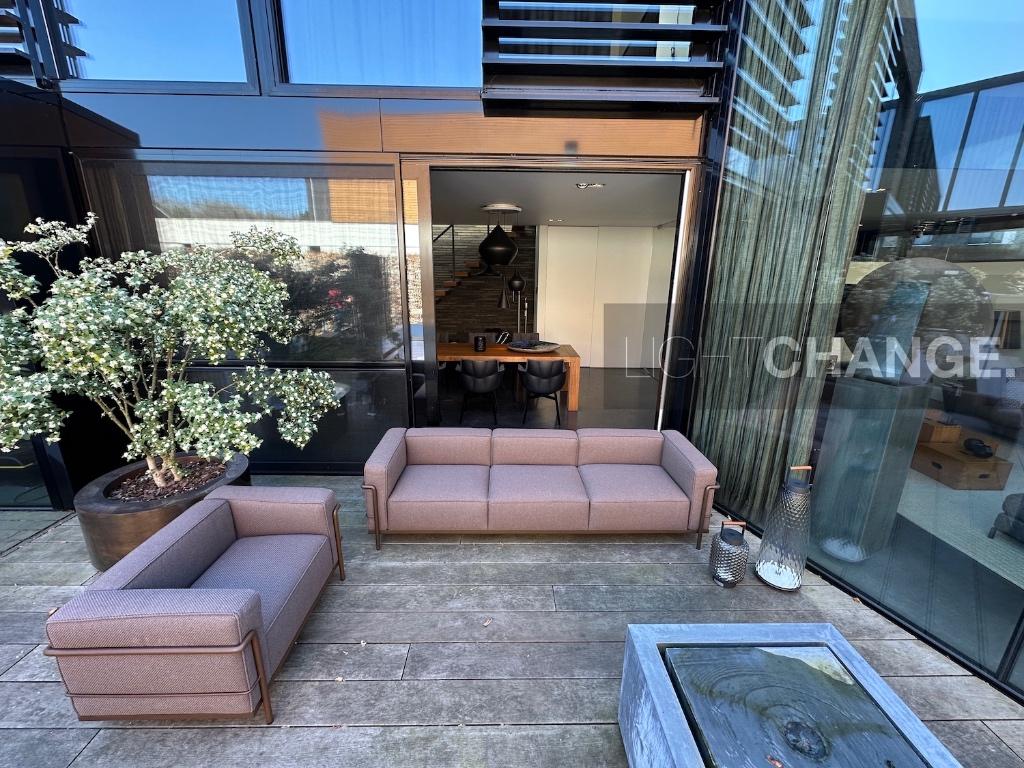 Cassina LC3 High-end set 2x fauteuil + 3zitsbank NIEUW -45%, Tuin en Terras, Ophalen, 5 zitplaatsen, Loungeset, Bank