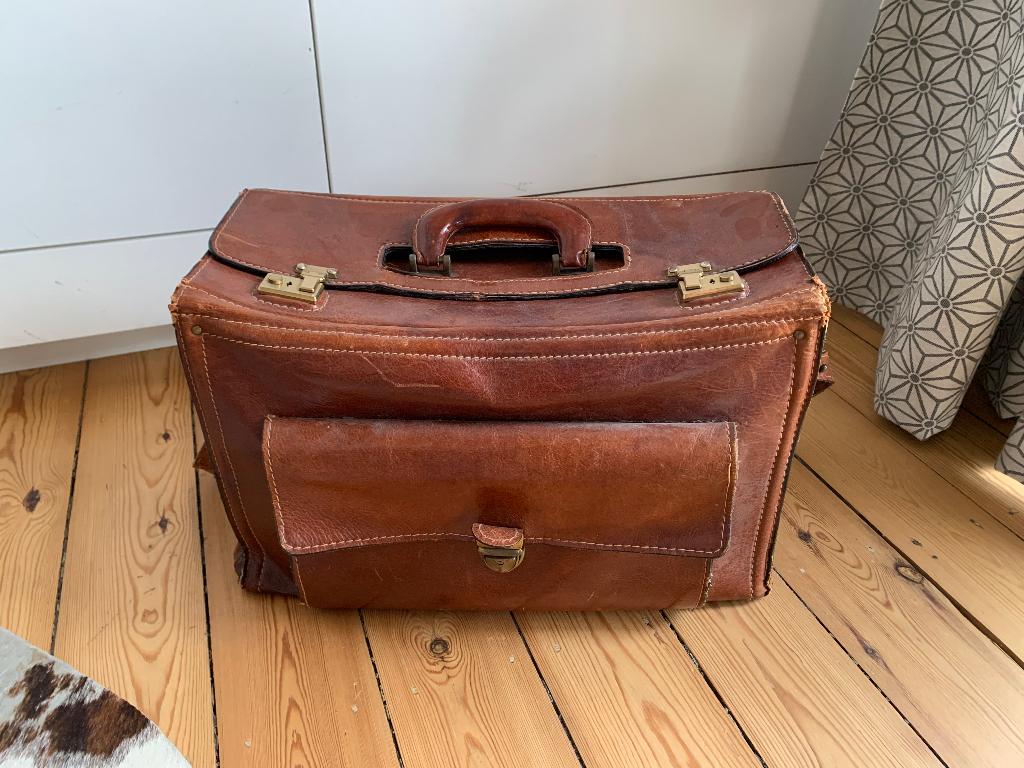 Mallette/sacoche en cuir vintage, Enlèvement, Utilisé, Porte-documents ou Cartable, Cuir