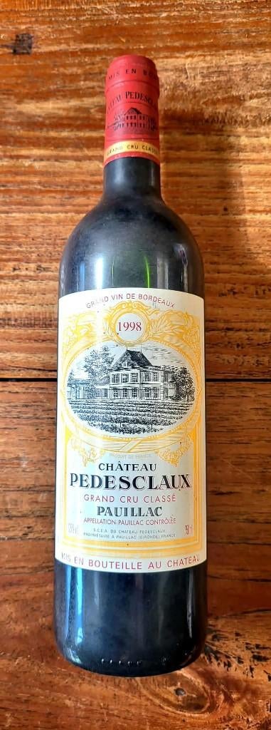 Château Pedesclaux - Grand Cru Classé 1998, Collections, Enlèvement ou Envoi, Pleine, Vin rouge, France
