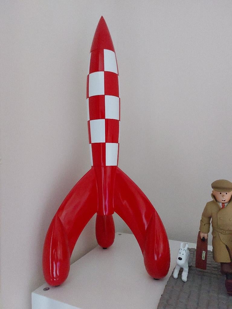 Kuifje raket 60 cm hoog met doos,certificaat., Enlèvement ou Envoi, Tintin, Neuf, Statue ou Figurine