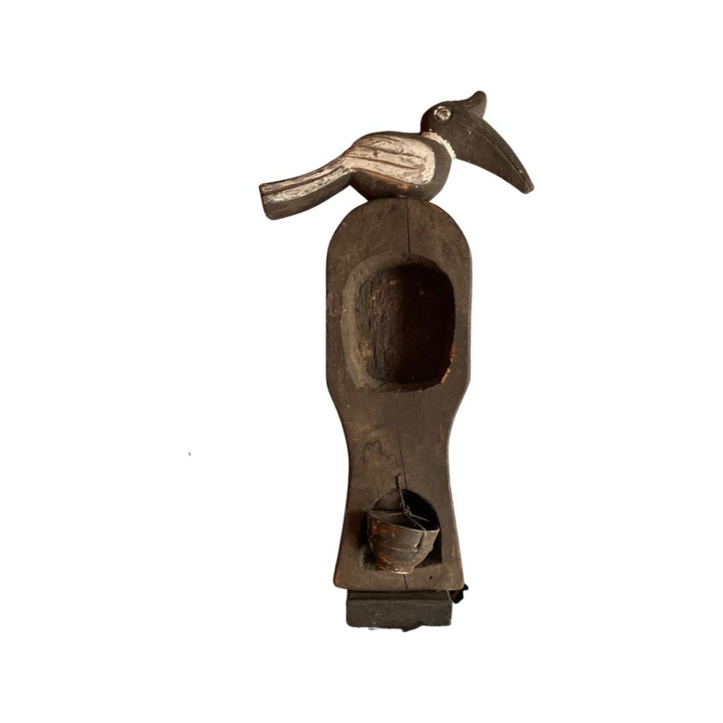 Statue Oiseau en Bois Perché - Collection Asiatique, Antiquités & Art, Enlèvement ou Envoi