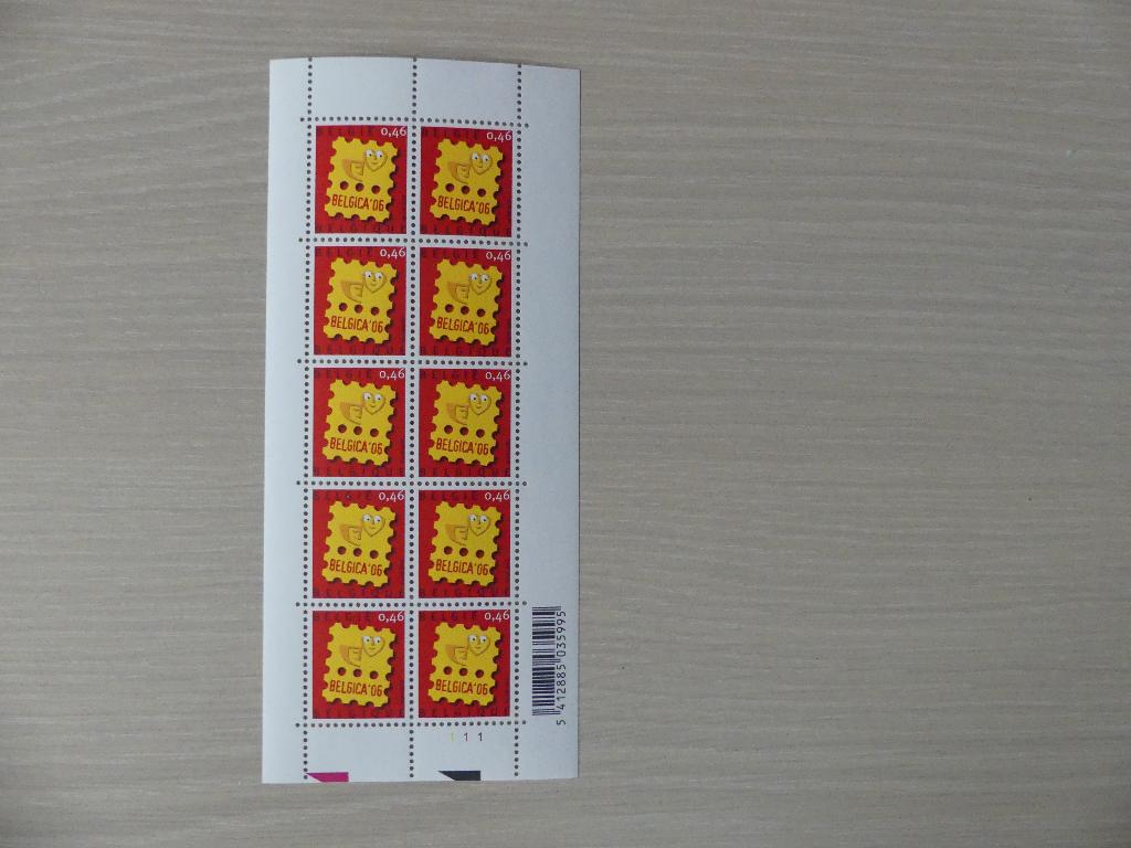 2006:  Feuillet avec Logo Belgica 2006 : 10x timbre 3527, Neuf, Enlèvement ou Envoi, Non oblitéré, Europe