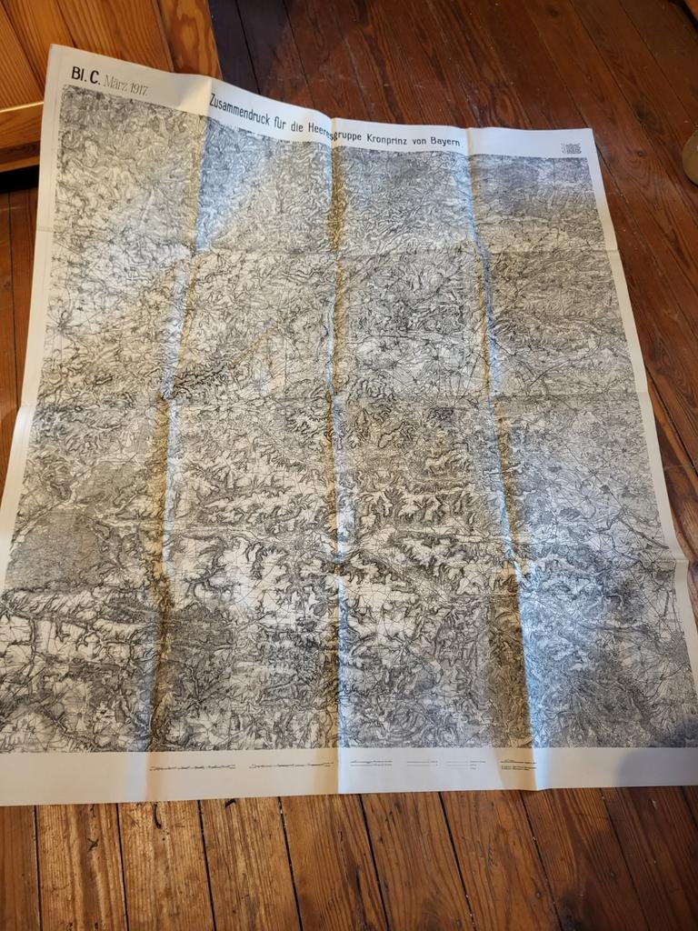 Grande carte état-major, Allemagne 1WW, Collections, Objets militaires | Général, Envoi