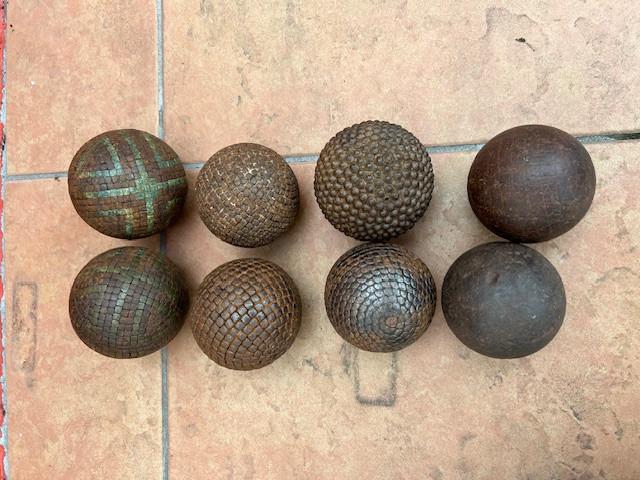 8 boules de pétanque Lyonnaises, antiques, Enlèvement