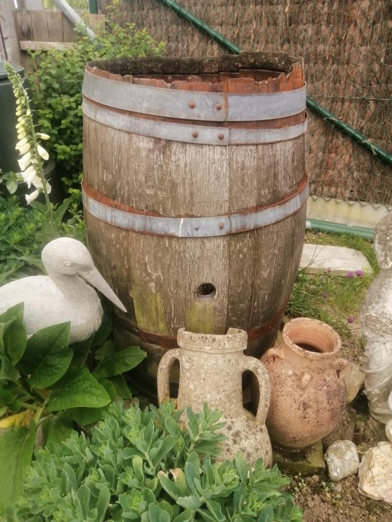 Houten regenton, Enlèvement, Utilisé, Bois