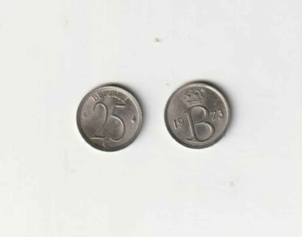 BELGIQUE BELGIUM BAUDOUIN 25 C 1973 FR, Timbres & Monnaies, Monnaies | Belgique, Enlèvement ou Envoi, Métal, Monnaie en vrac