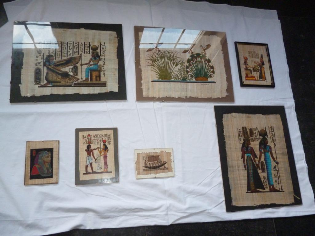 7 Papyrus muurdecoratie Egyptische tekening wanddecoratie, Ophalen of Verzenden